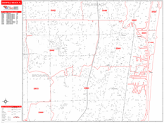 Deerfield Beach Digital Map Red Line Style